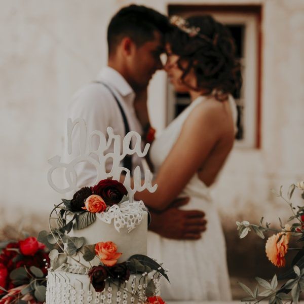 tarta de boda con flores